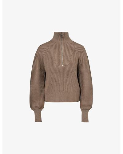 Varley Reid Relaxed-fit Woven-blend Jumper X - Brown
