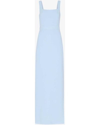 Whistles Mila Square-neck Stretch Recycled-polyester Maxi Dress - Blue