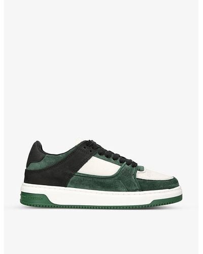 Represent Apex Suede And Leather Low-top Trainers - Green