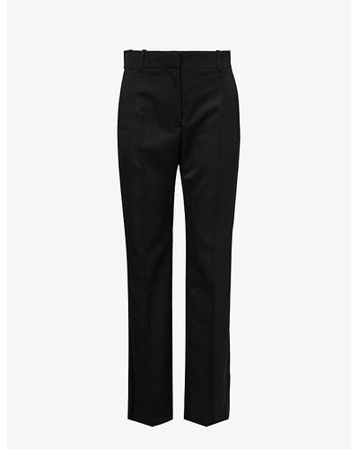 Givenchy Pressed-crease Wide-leg Wool-blend Pants - Black