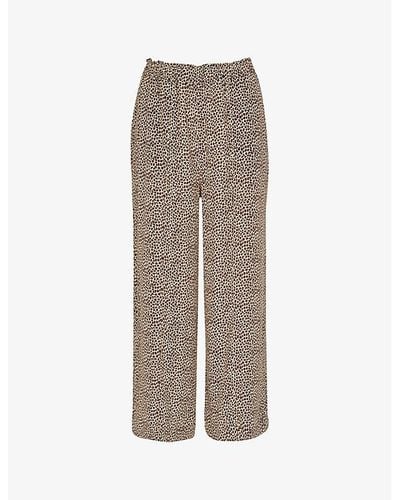 Whistles Dashed Leopard-print Relaxed-fit Woven Pants - Gray