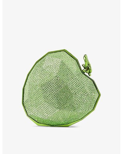 Jimmy Choo Faceted Heart-shaped Lucite Clutch Bag - Green