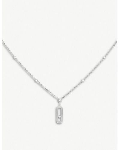 Messika Move Uno 18ct White-gold And Diamond Necklace - Metallic