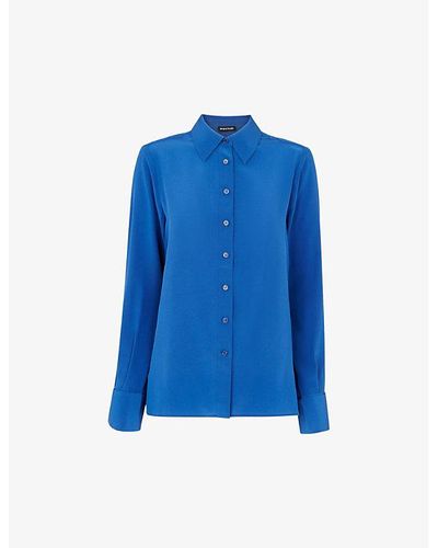 Whistles Ultimate Regular-fit Silk Shirt - Blue