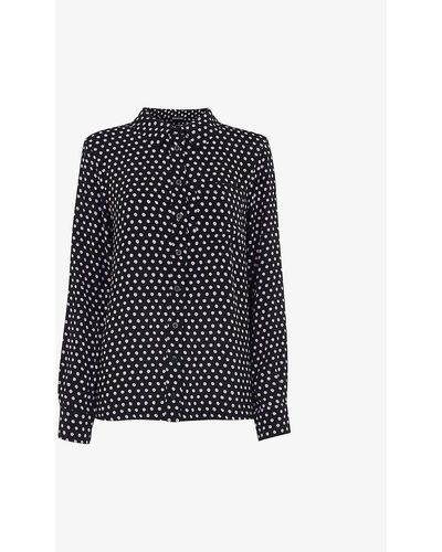 Whistles Dotted Spot-print Woven Shirt - Blue