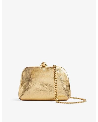 Ted Baker Mirise Rope-chain Mini Faux-leather Clutch Bag - Natural