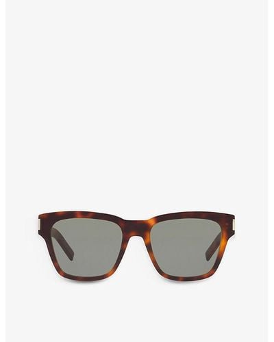 Saint Laurent Sl560 Square-frame Acetate Sunglasses - Gray