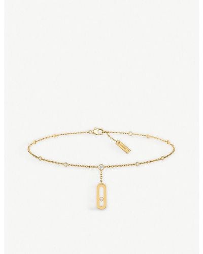 Messika Move Uno 18ct Yellow-gold And Diamond Anklet - Metallic