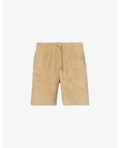 Polo Ralph Lauren Brand-embroidered Terry-texture Cotton-blend Shorts - Natural