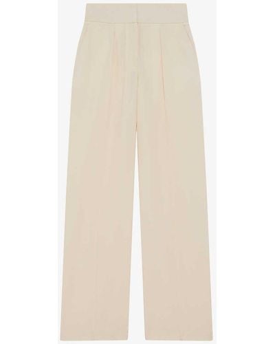 IRO Kairi Pleated Wide-leg High-rise Wool-blend Trousers - White