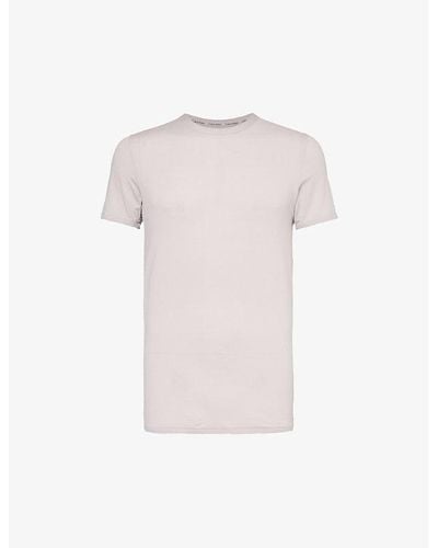Calvin Klein Logo-tab Short-sleeved Stretch-recycled Modal T-shirt X - Pink