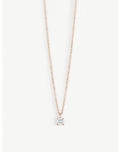 Tiffany & Co. 18ct Rose-gold Diamond Pendant Necklace - White