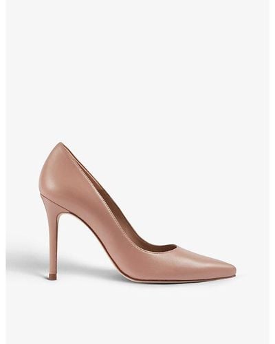 LK Bennett Fern Pointed-toe Leather Heeled Courts - Pink