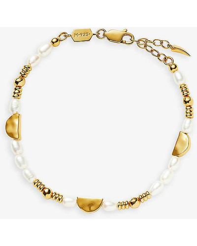 Missoma Zenyu 18ct Recycled Yellow -plated Vermeil Brass And Pearl Bracelet - Metallic