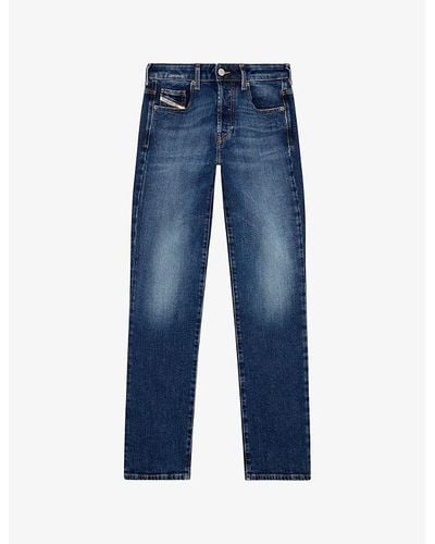 DIESEL 989 D-mine Slim-fit, Straight-leg Mid-rise Stretch-denim Jeans - Blue