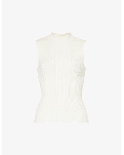 PAIGE Fidelia Slim-fit High-neck Knitted Top - White