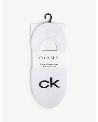 Calvin Klein Logo Cotton-blend Liners - White