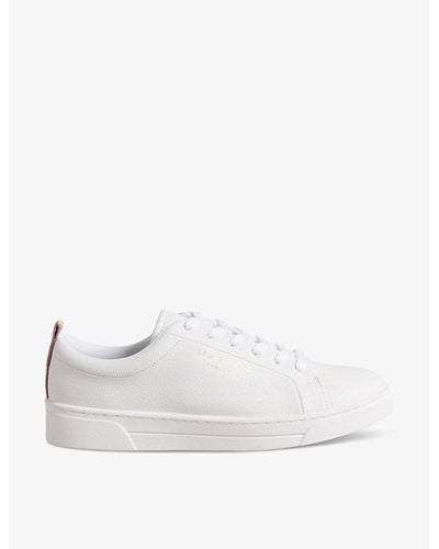 Ted Baker Artioli Logo-print Faux-leather Low-top Sneakers - White