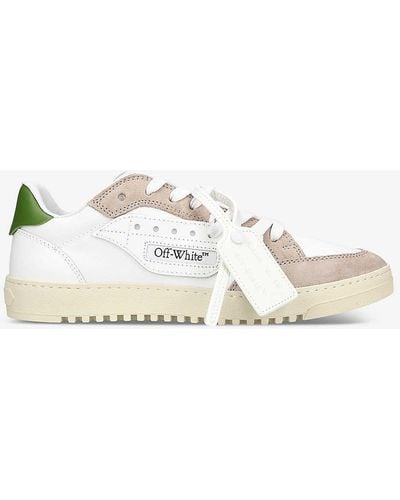 Off-White c/o Virgil Abloh 5.0 Panelled Leather And Woven Low-top Low-top Trainers - Natural
