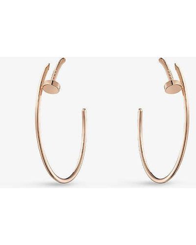 Cartier Juste Un Clou 18ct Rose-gold Single Hoop Earrings - Natural