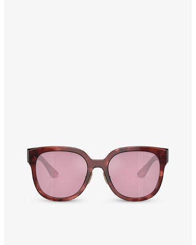 Miu Miu Mu 01zs Square-frame Tortoiseshell Acetate Sunglasses - Pink