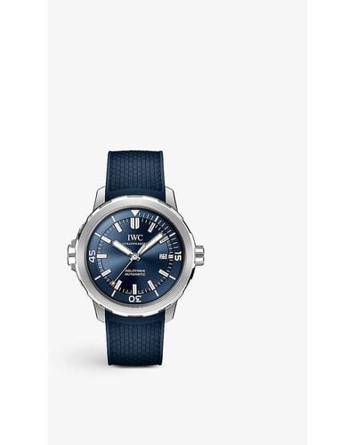 IWC Schaffhausen Iw328801 Aquatimer Stainless-steel And Rubber Automatic Watch - Blue