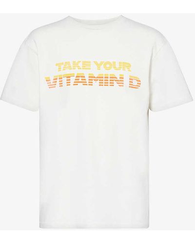 GALLERY DEPT. Vitamin D Graphic-print Cotton-jersey T-shirt - White