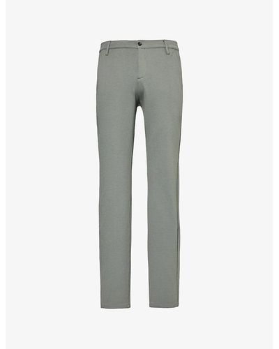 PAIGE Stafford Slim-fit Tapered-leg Stretch-woven Blend Pants - Gray