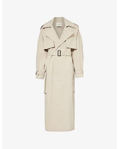 Camilla & Marc Simona Shoulder-epaulette Regular-fit Recycled-polyester Trench Coat - Natural