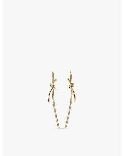 Tiffany & Co. Knot 18ct Yellow- And 0.31ct Round-cut Diamond Drop Earrings - Metallic
