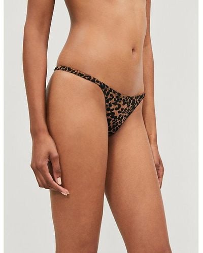 Love Stories Room Service Stretch-jersey And Lace Thong - Multicolour