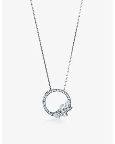 Tiffany & Co. Tiffany Victoria Vine Circle Diamond And Pendant Necklace - Metallic