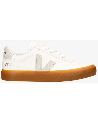 Veja Campo Logo-embroidered Low-top Leather Trainers - White