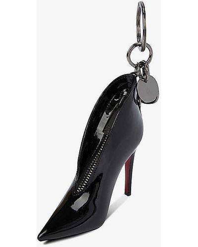 Christian Louboutin Ab Shoe-charm Leather Keyring - Black