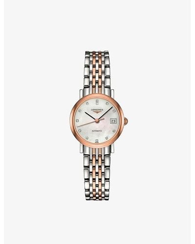 Longines Elegant L4.309.5.87.7 Stainless Steel, Rose Gold And Diamond Watch - Metallic