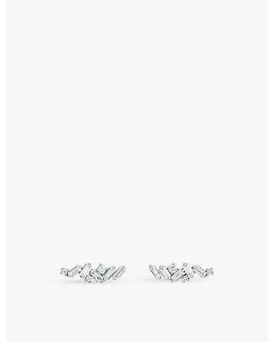 Suzanne Kalan Firework 18ct White-gold And 0.6ct Diamond Earrings