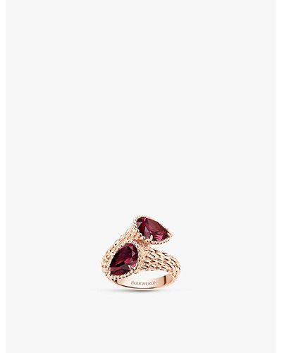 Boucheron 18kt rose gold Serpent Bohème rhodolite bracelet - Pg