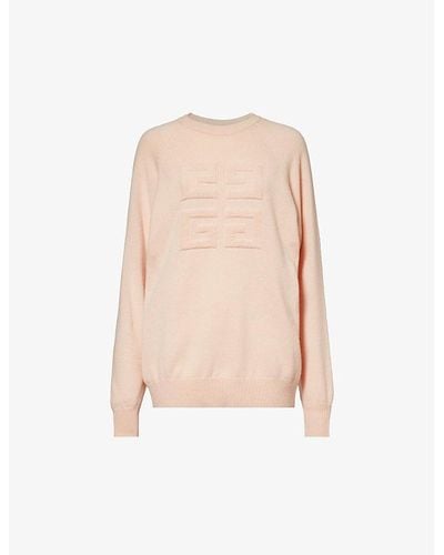 Givenchy Logo-appliqué Relaxed-fit Cashmere Knitted Sweater - White