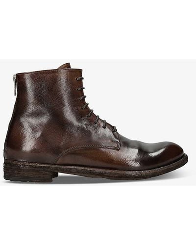 Officine Creative Lexicon Chunky-sole Leather Boots - Brown