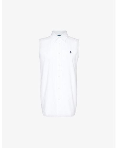 Polo Ralph Lauren Logo-embroidered Cotton-poplin Shirt - White