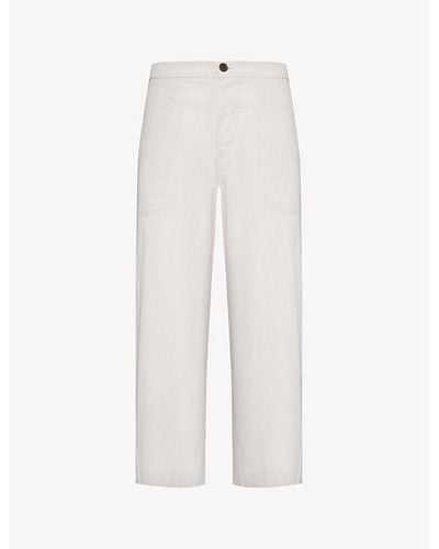 Marané El Pepe Brand-patch Organic-cotton Trousers - White