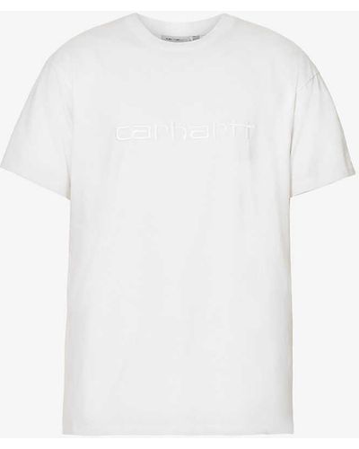 Carhartt Duster Brand-embroidered Cotton-jersey T-shirt - White