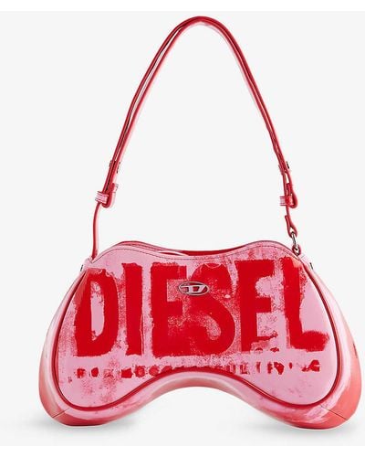 DIESEL Abstract-print Woven Shoulder Bag - Red