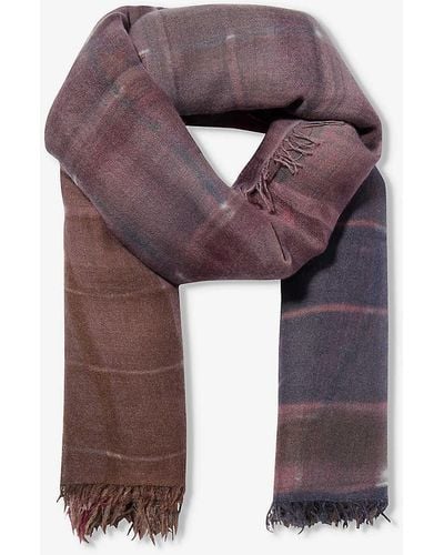 Dianora Salviati Graphic-pattern Large Cashmere And Silk-blend Scarf - Purple
