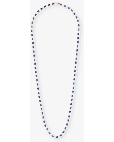 Miansai Lapis Rhodium-plated Sterling-silver, Moonstone And Lapis Lazuli Necklace - White