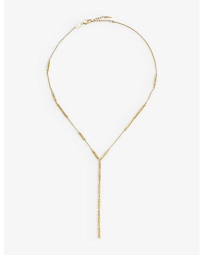 Missoma Wavy Lariat 18ct Recycled Yellow -plated Brass Chain Necklace - Metallic