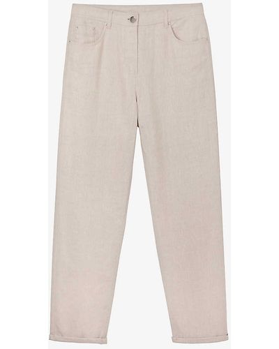 The White Company Brompton Tapered-leg Mid-rise Linen Jeans - White