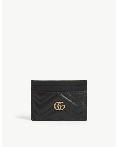 Gucci gg Marmont Leather Card Holder - Black