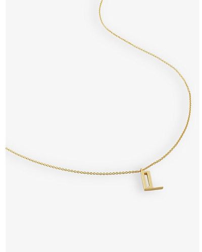 Monica Vinader L Letter-charm 18ct Yellow -plated Vermeil Recycled Sterling-silver Pendant Necklace - Metallic
