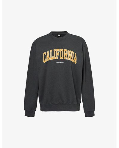 Sporty & Rich California Brand-print Cotton-blend Sweatshirt X - Black